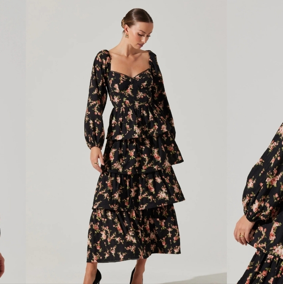 Astr Dresses & Skirts - Floral Black Dress